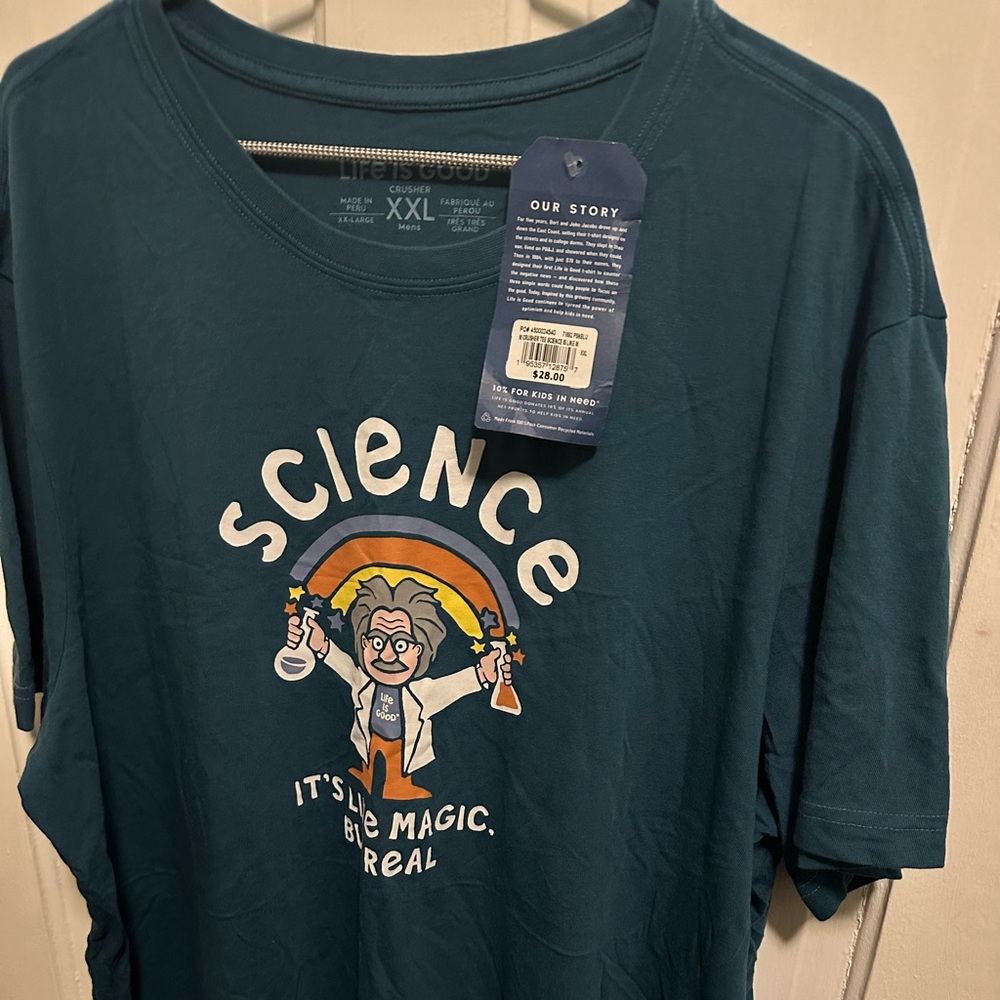 Life is Good Men’s NWT Teal Science T Shirt XXL